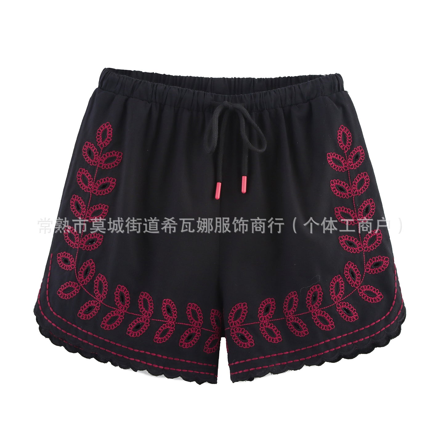 Women's Fashion Casual Embroidered Shirt + Shorts Set