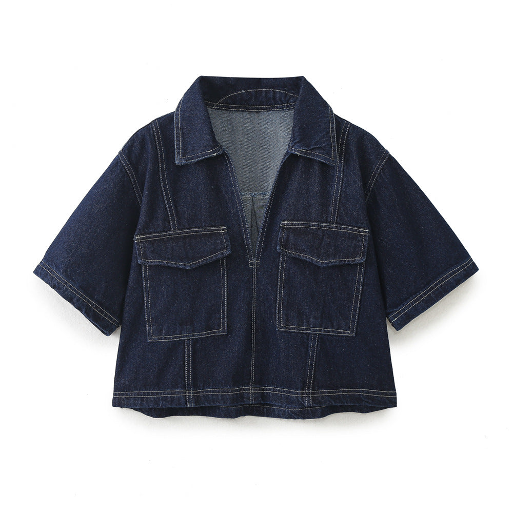 Short Denim Shirt for Women