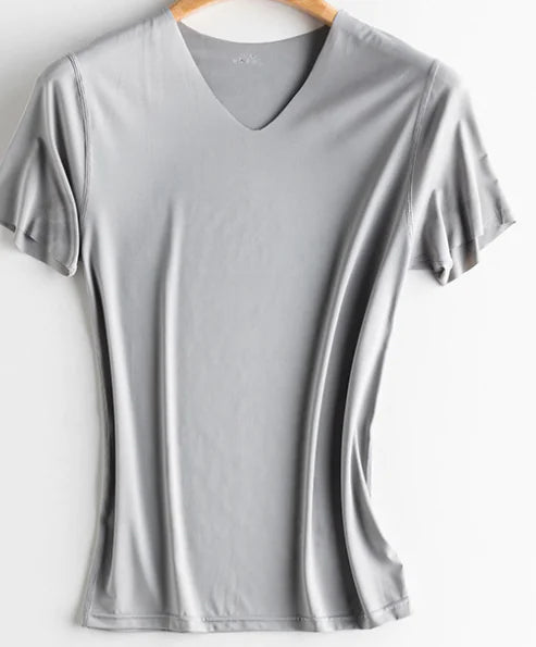 Men's Ice Silk Seamless Quick Dry Short Sleeve T-Shirt
