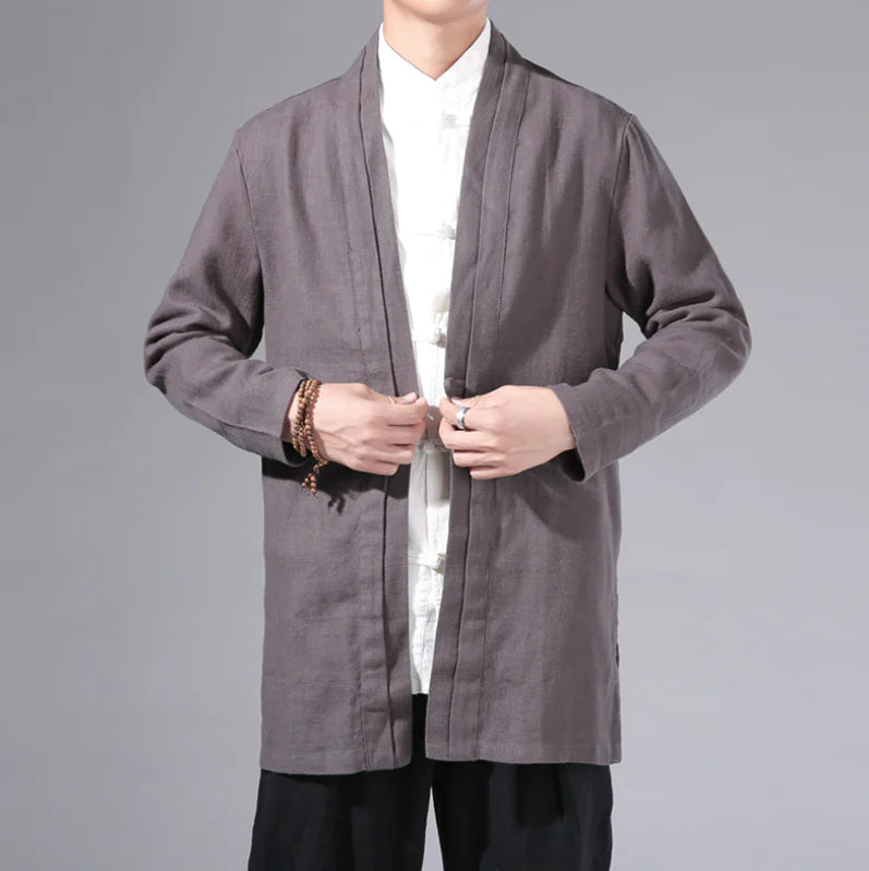 2019 Men’s Linen Autumn Vintage Chinese Style Cardigan