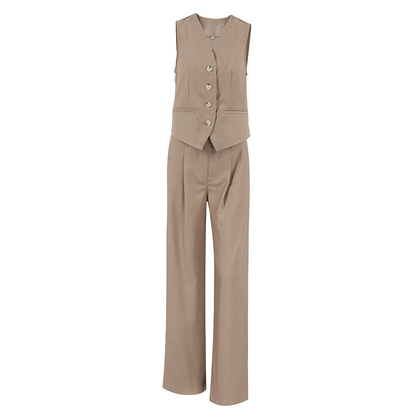 Summer Vest Suit Trousers Set Style Commuting Women's Simple High-Grade Sense