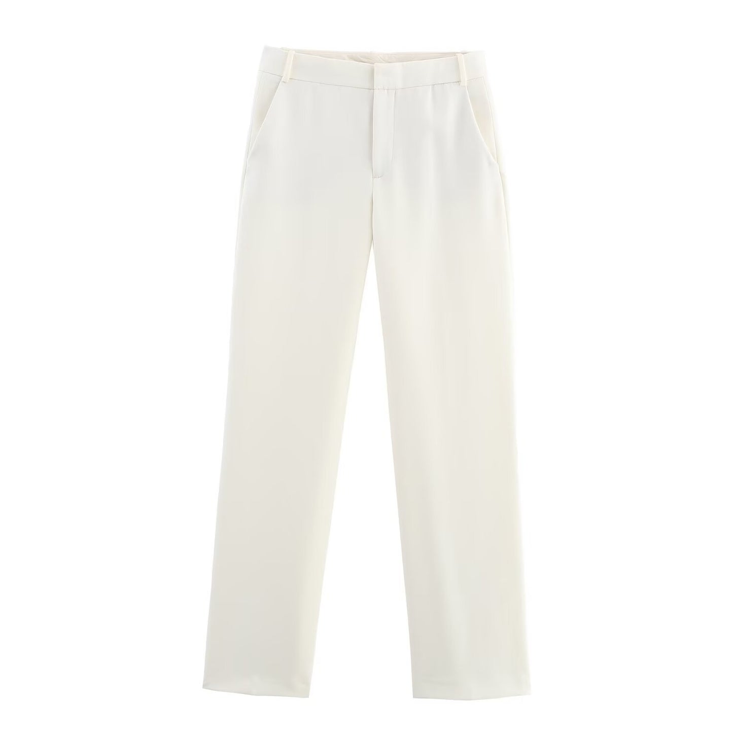 Asymmetric V-neck Sleeveless Crop Top + Low Waist Casual Long Pants