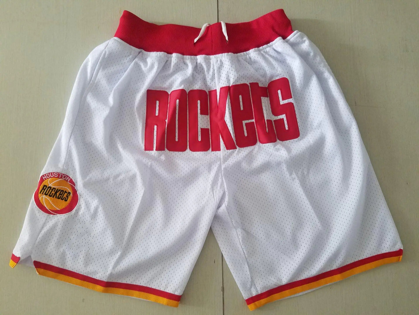 Retro Embroidered Mesh Pocket Basketball Shorts
