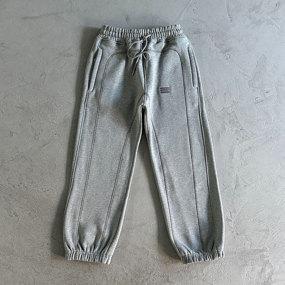 New Street Fashion Long Sleeve Line Sweatshirt and Long Pants Sports Suit Casual Suit Unisex