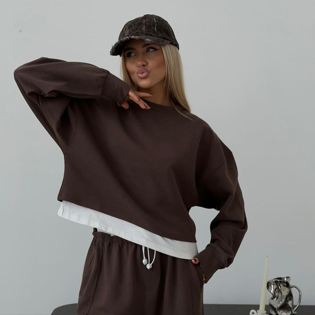 Loose Hoodie Two-Piece Set Drawstring Waist Hoodie Customization