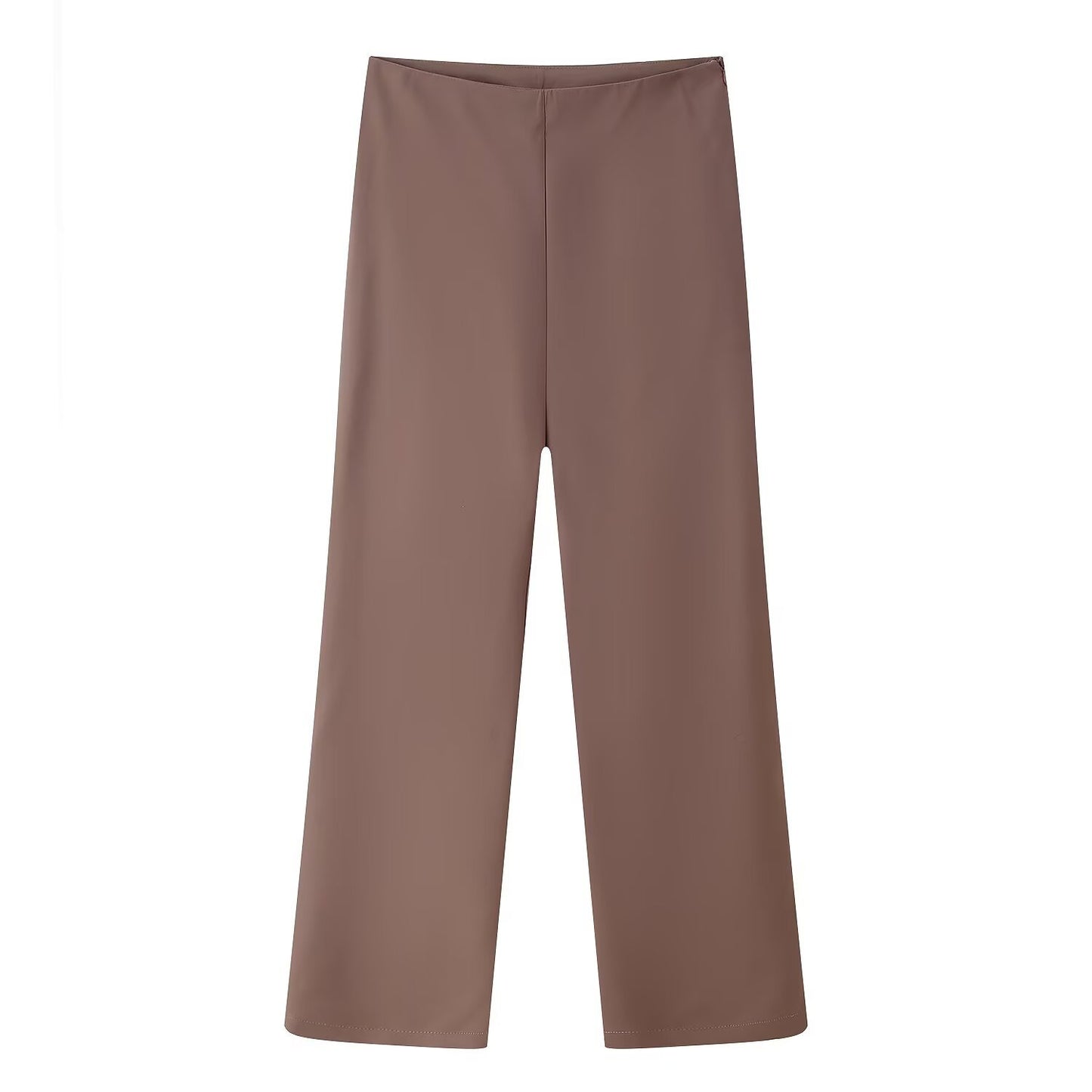 Women's Clothing Strap Solid Color Top High Waist Casual Straight Leg Long Pants