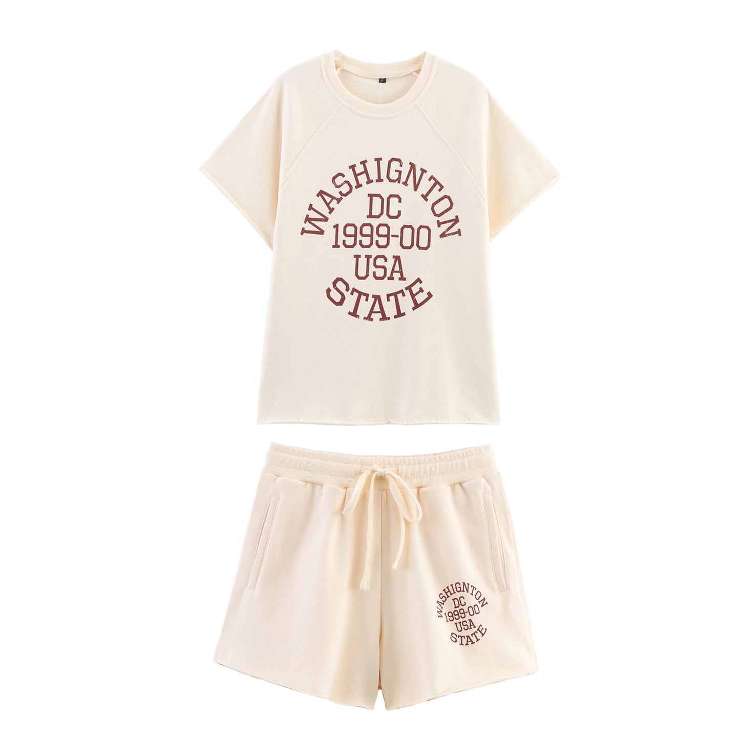 Women's Clothing Printed Fleece Hoodie + Shorts Set
