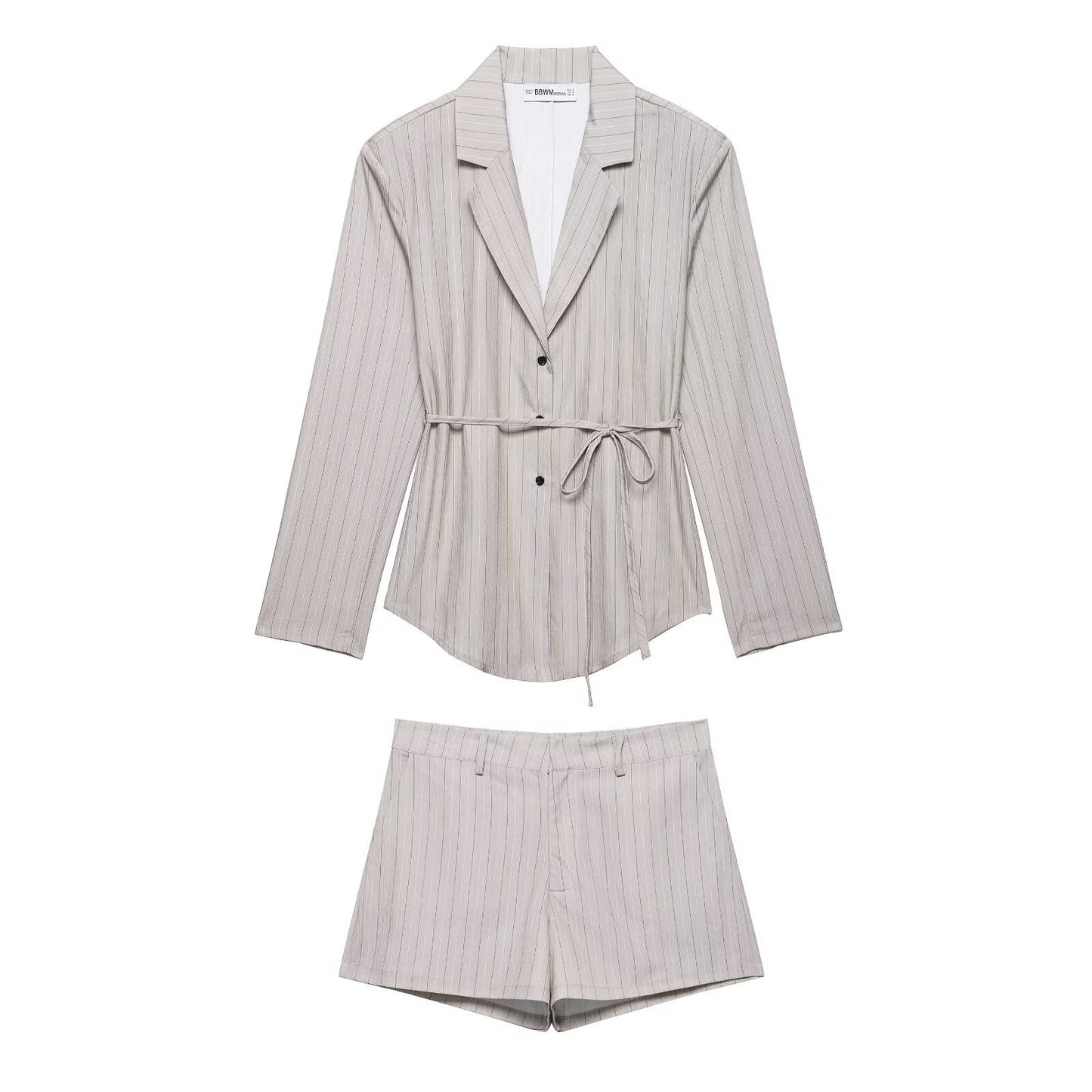 Women's Fine Stripe Blazer + Shorts Set