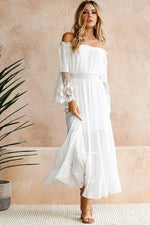 Off-the-Shoulder Lace Panel Dress