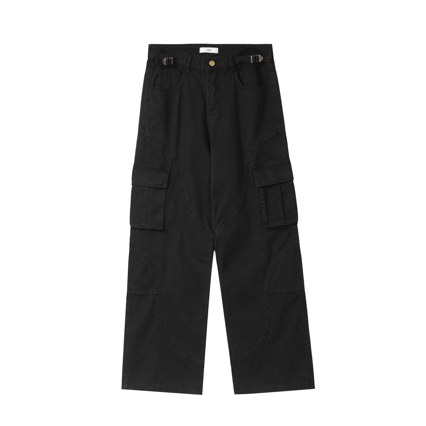 Deconstructed Multi-Pocket Design Slim Straight Loose Wide-Leg Casual Long Pants