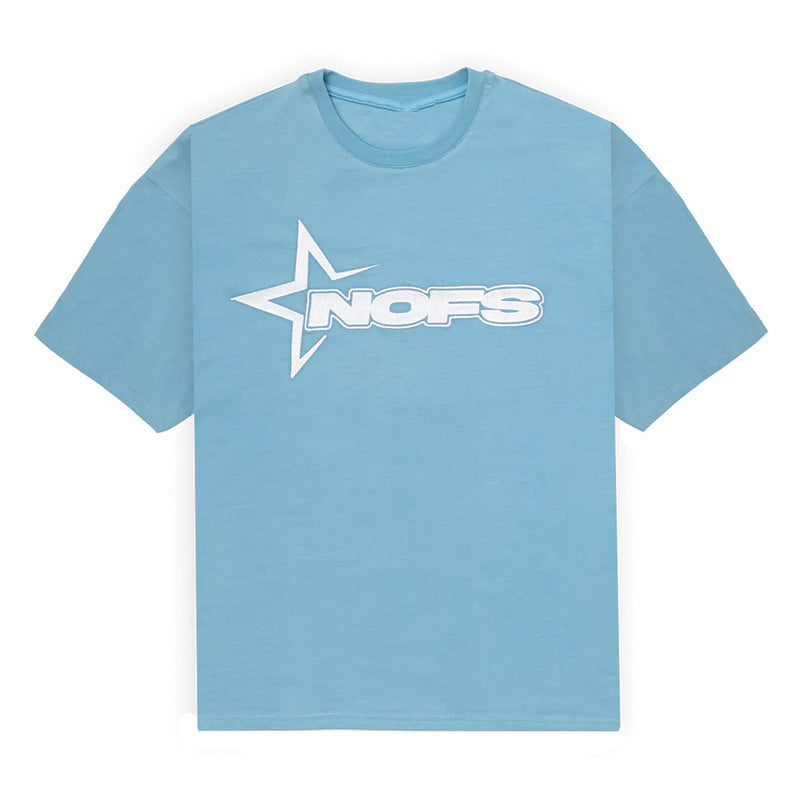 Short Sleeve Top for Men and Women, Street Hip Hop Punk Letter Print T-Shirt and Shorts