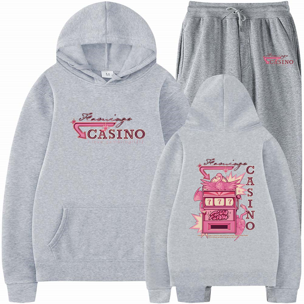Travis Scotts Trendy CASINO Unisex Loose Hoodie Set