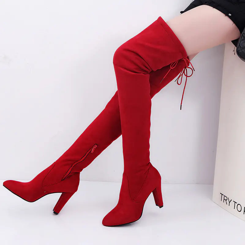 2020 Fashion Pointed Toe High Heel Over Knee Boots