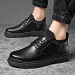 Men's Fashion Round Toe Thick-Soled PU Shoes