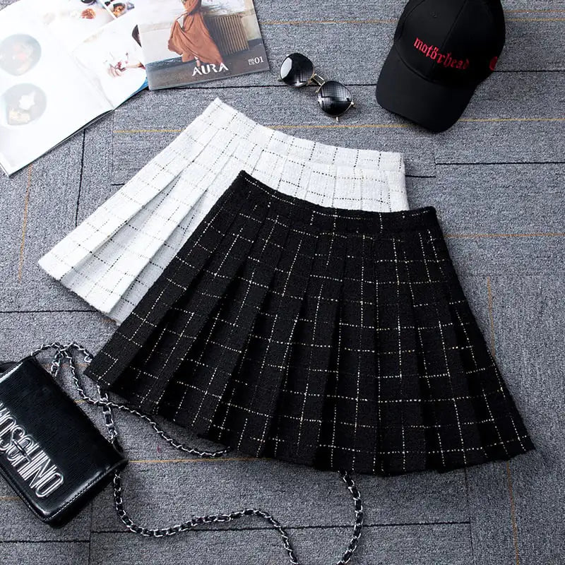 High Waist Slim Plaid Skirt for Women