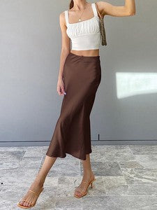 Fresh Strap Inner Wear Backless Pleated Fitted Crop Top and Skirt