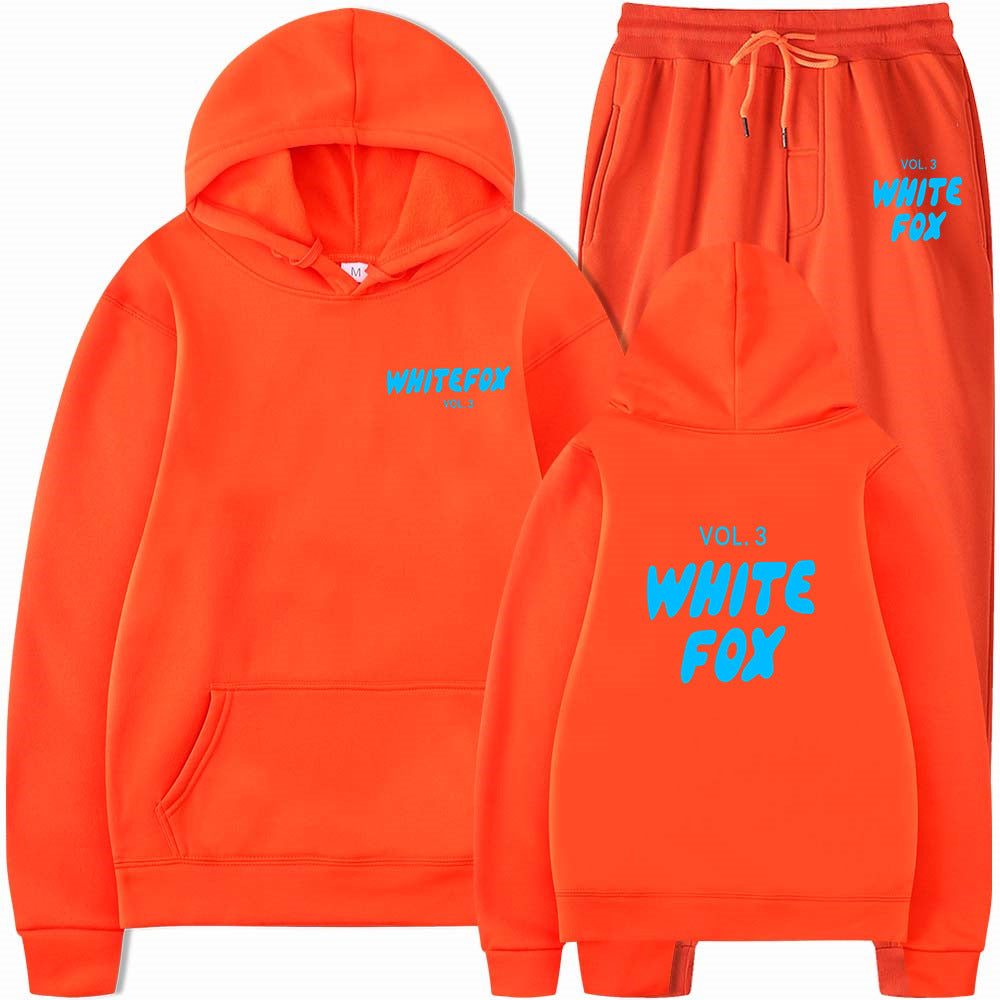 Winter New Hoodie Set Fashion Sports LOGO Long Sleeve Crew Neck Hooded Sweatshirt Two-piece Set