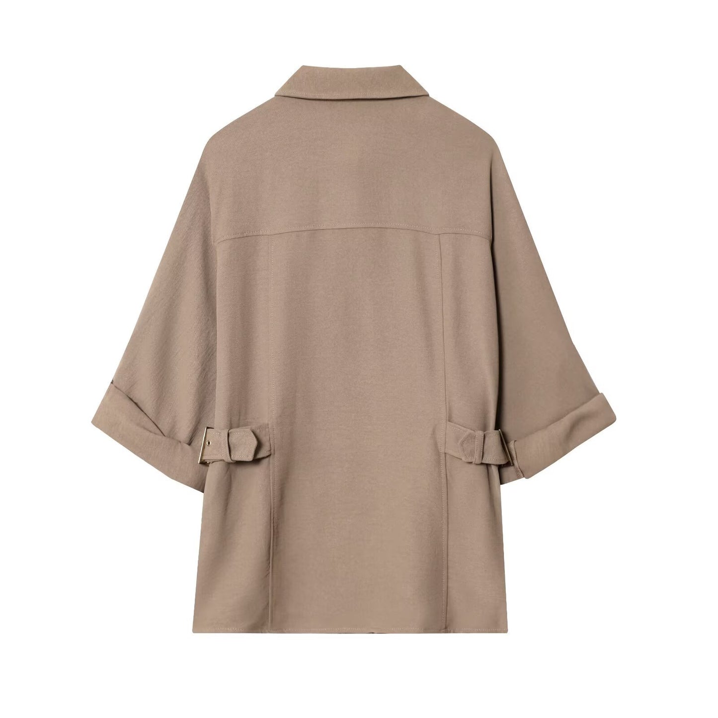 Women's Clothing Side Buckle Safari Shirt + Wide Leg Pants Set