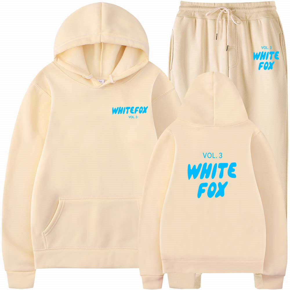 Winter New Hoodie Set Fashion Sports LOGO Long Sleeve Crew Neck Hooded Sweatshirt Two-piece Set