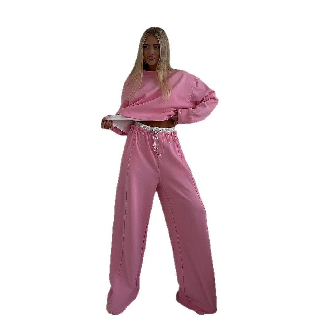 Loose Hoodie Two-Piece Set Drawstring Waist Hoodie Customization