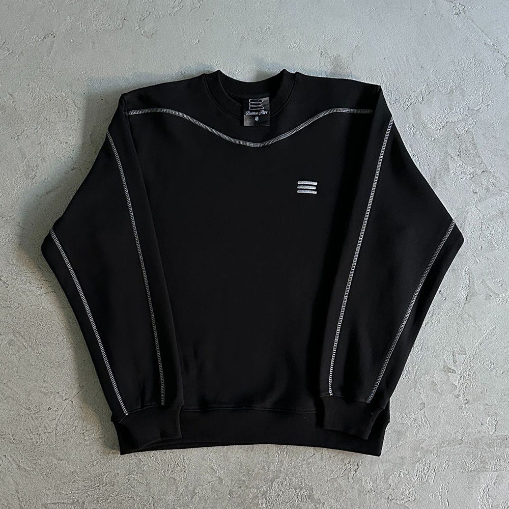 New Street Fashion Long Sleeve Line Sweatshirt and Long Pants Sports Suit Casual Suit Unisex