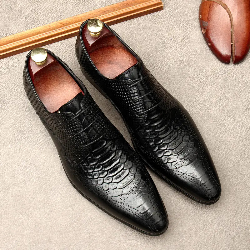 Pointed Toe Men's Fashion British Formal Leather Shoes