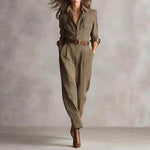 Women's Spring And Autumn Chic Plaid Jumpsuit