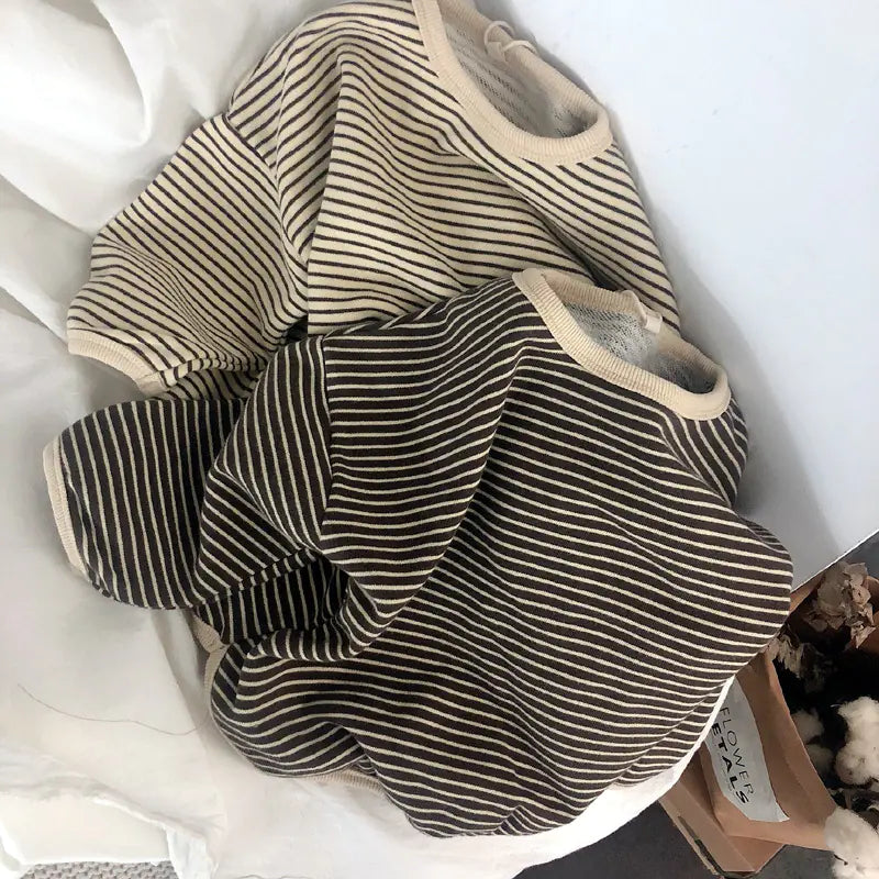 Striped Round Neck T-Shirts for Boys and Girls
