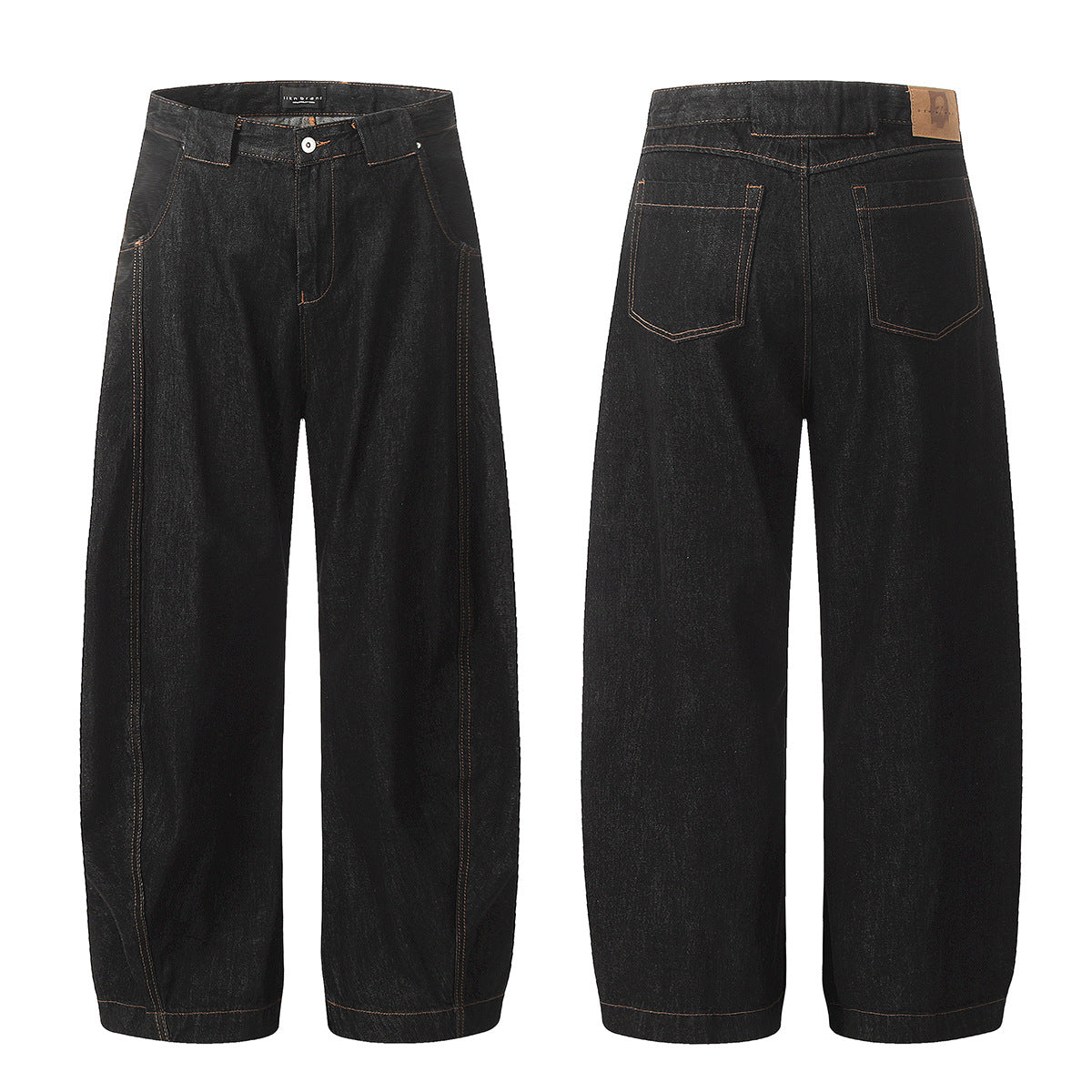 Simple Slimming Loose Fit Casual Trendy Banana Shape Wide Leg Long Pants