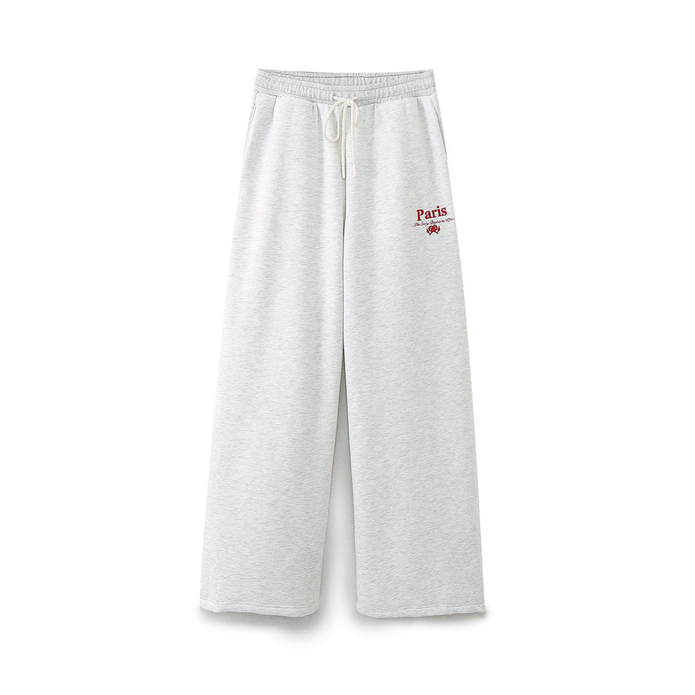 Loose Hooded Sweatshirt + Printed Jogging Pants