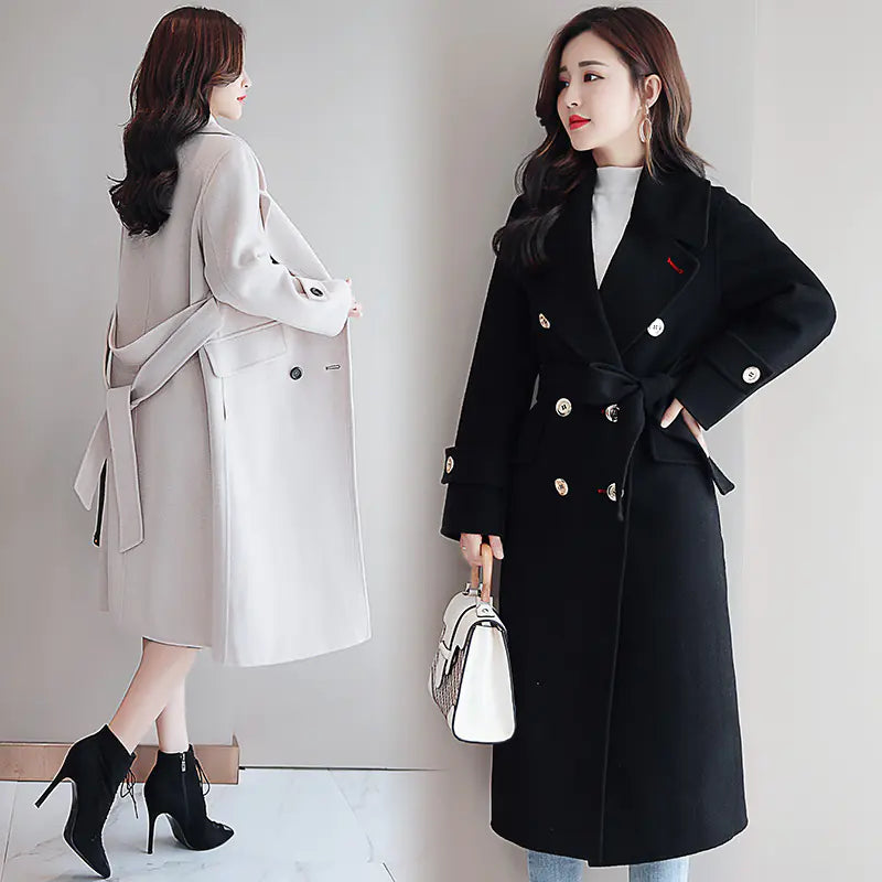 Wool Coat - Slim Fit Versatile Solid Color Design