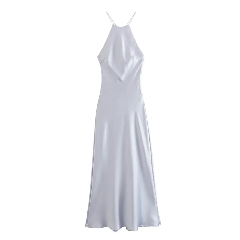 Satin Feel Sleeveless Dress for Spring/Summer 2024