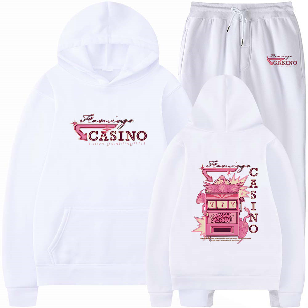 Travis Scotts Trendy CASINO Unisex Loose Hoodie Set