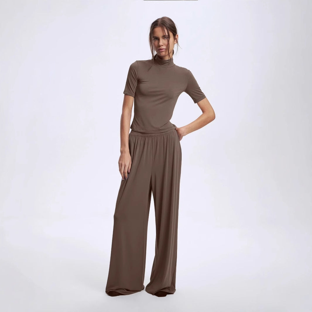 Soft and Comfortable Round Neck Short Sleeve Top Leggings