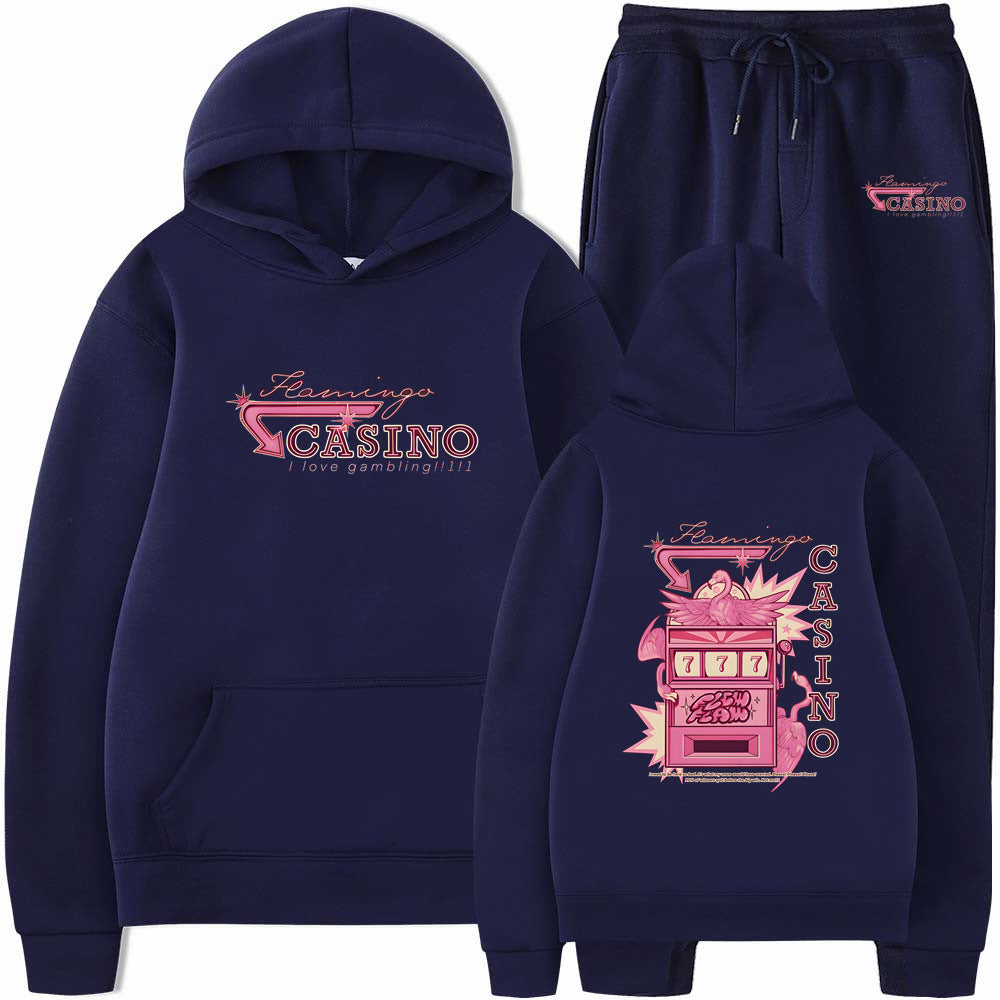 Travis Scotts Trendy CASINO Unisex Loose Hoodie Set