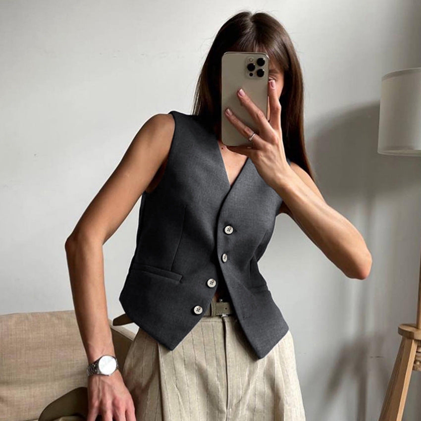 Summer Vest Suit Trousers Set Style Commuting Women's Simple High-Grade Sense