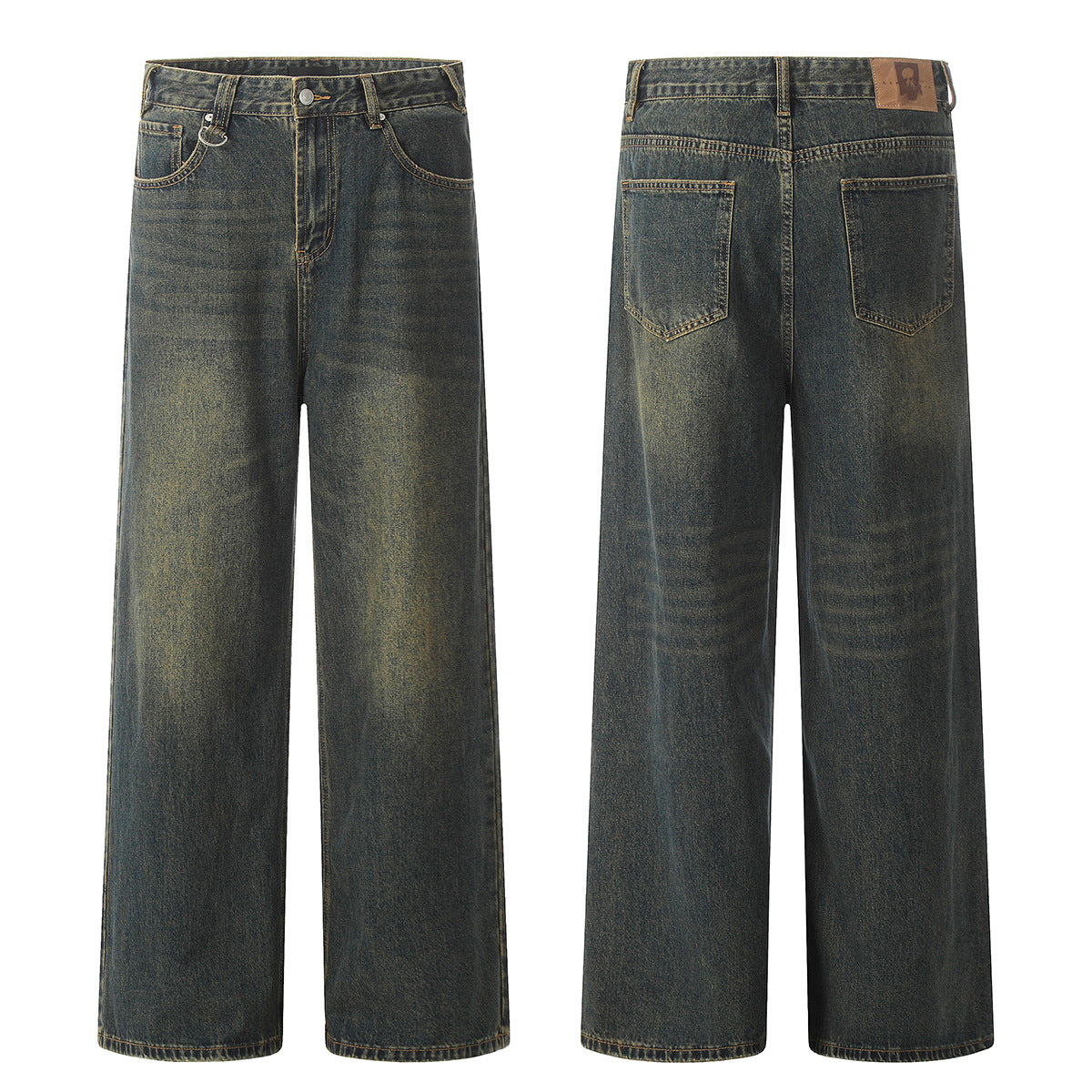 Unisex Street Washed Slim Wide Leg Loose Casual Long Pants