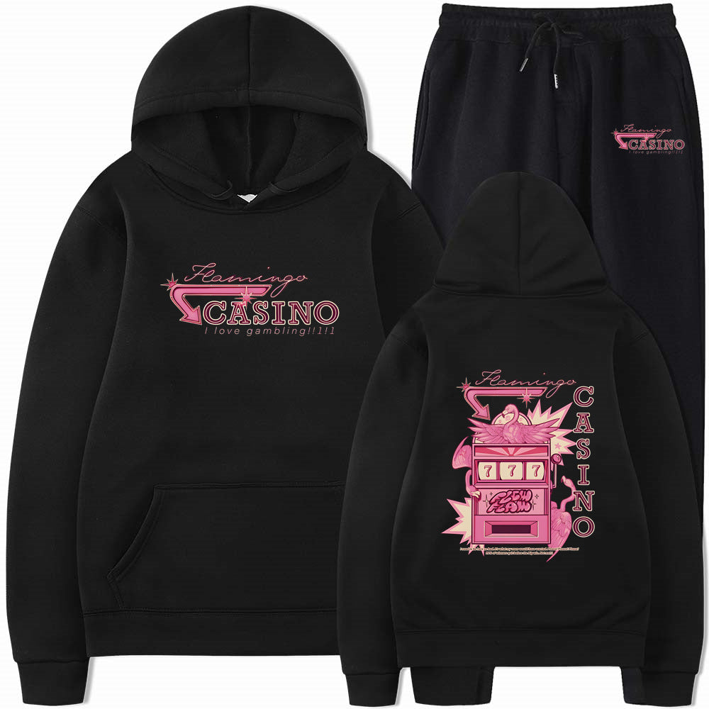 Travis Scotts Trendy CASINO Unisex Loose Hoodie Set