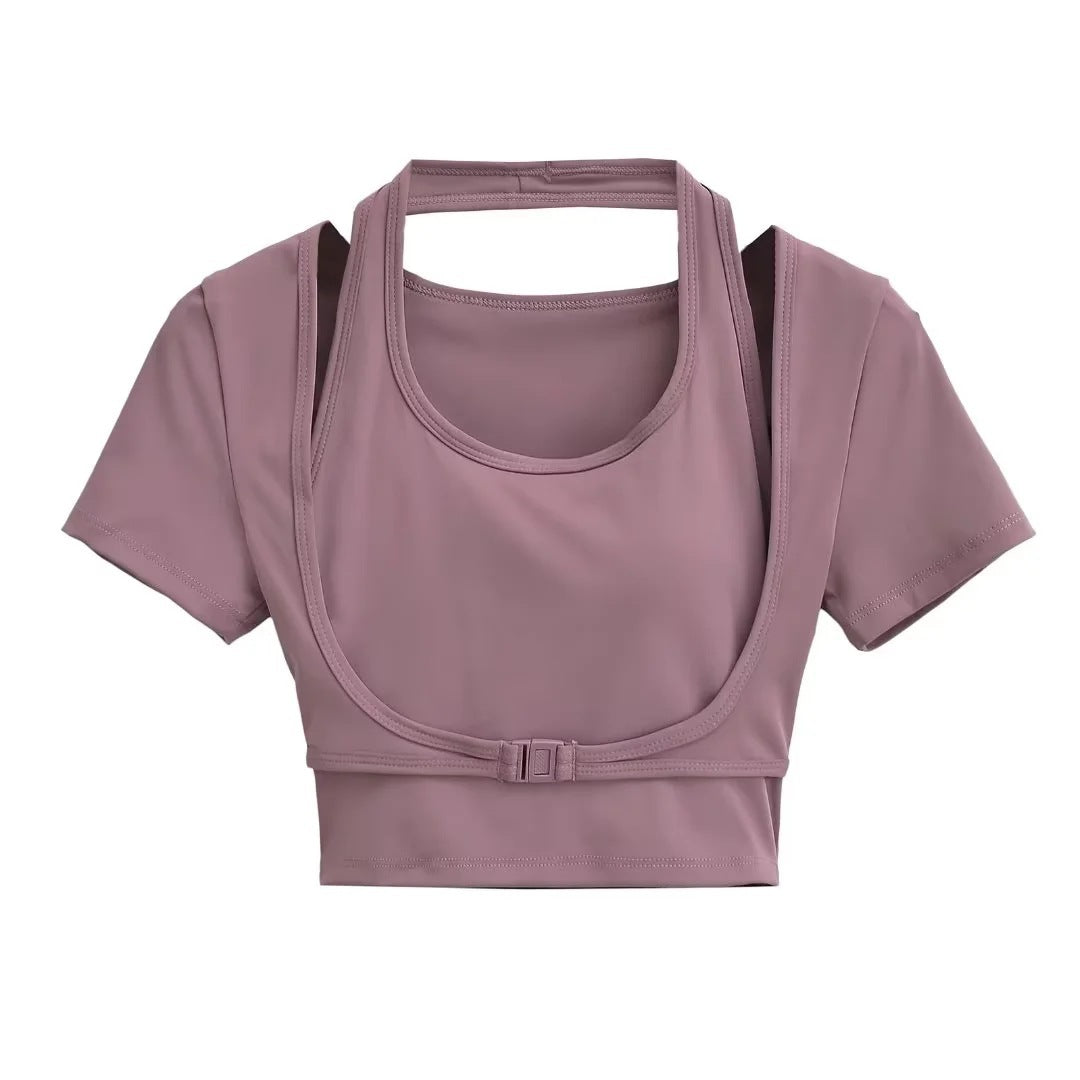 One piece short sleeved top
