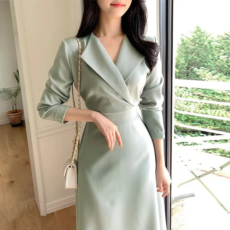 Vintage Slimming Skirt with Lapel Tie Waist