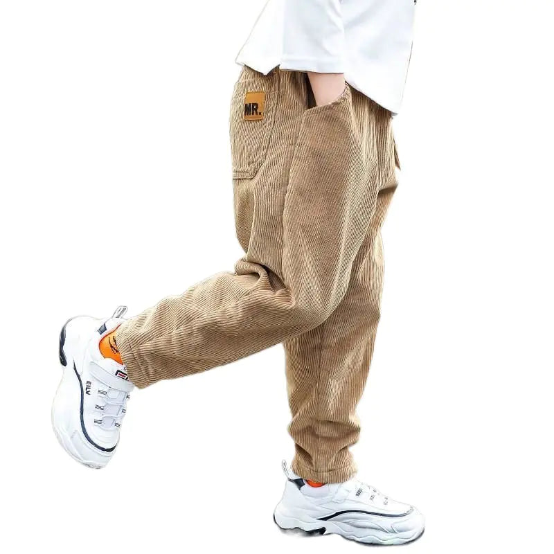 Fashionable Big Children's Corduroy Trousers for Winter
