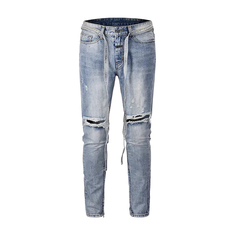 High Street Vintage Slim-Fit Distressed Jeans