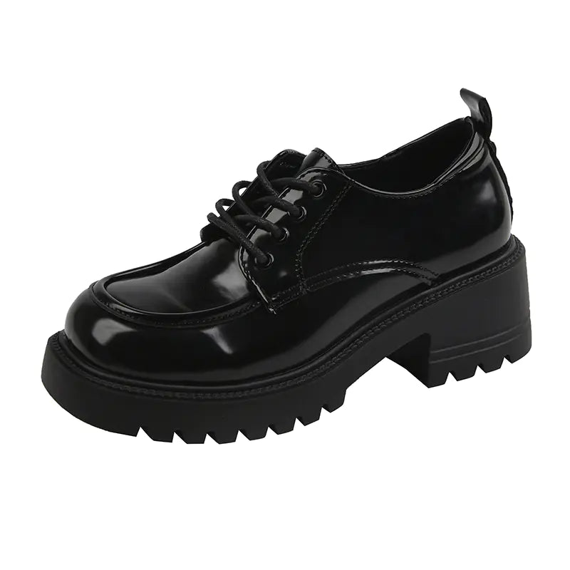 Vintage British Style Thick Sole Lace-Up Leather Shoes
