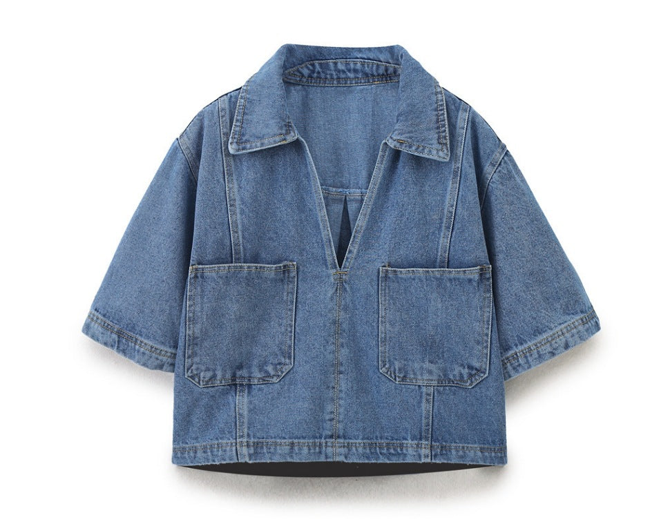Short Denim Shirt for Women