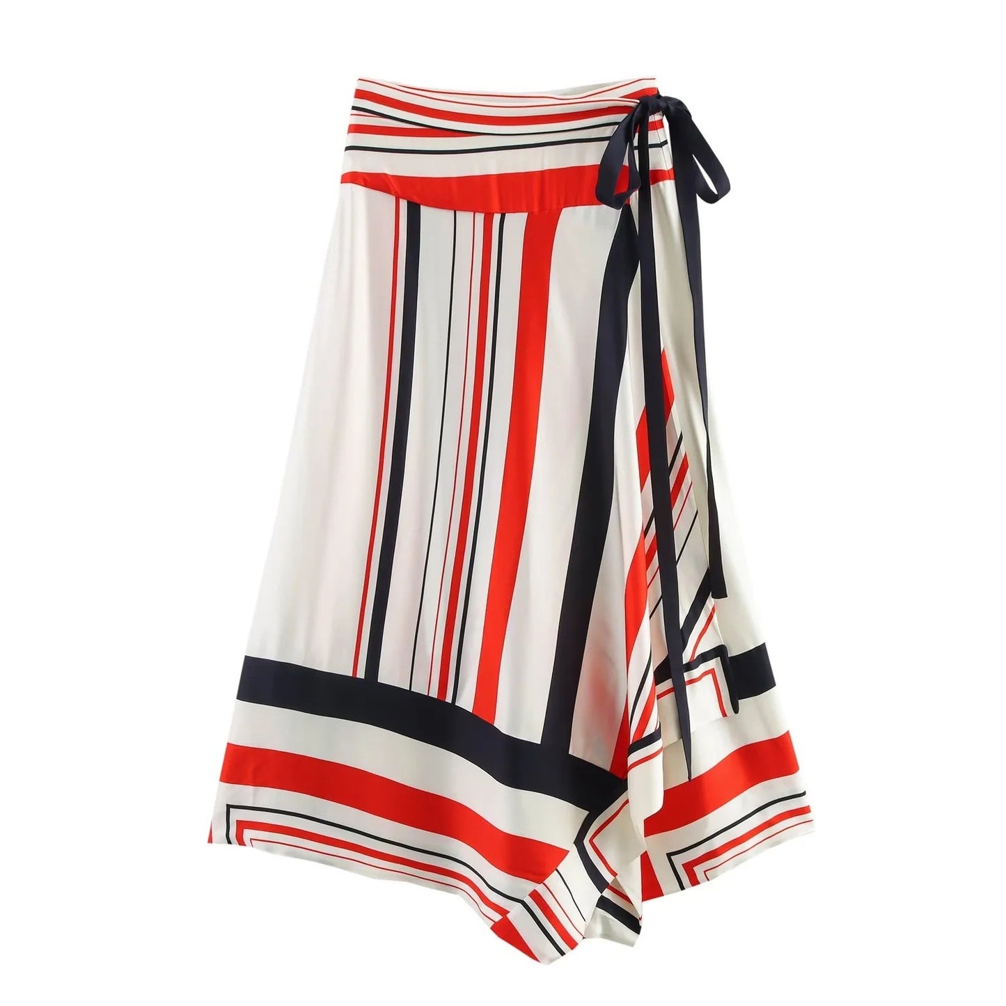 Women's Striped Asymmetric Top + Asymmetric Skirt