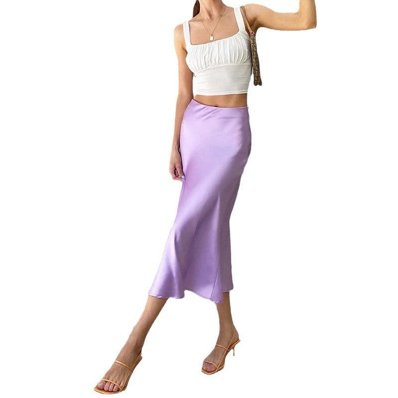 Fresh Strap Inner Wear Backless Pleated Fitted Crop Top and Skirt