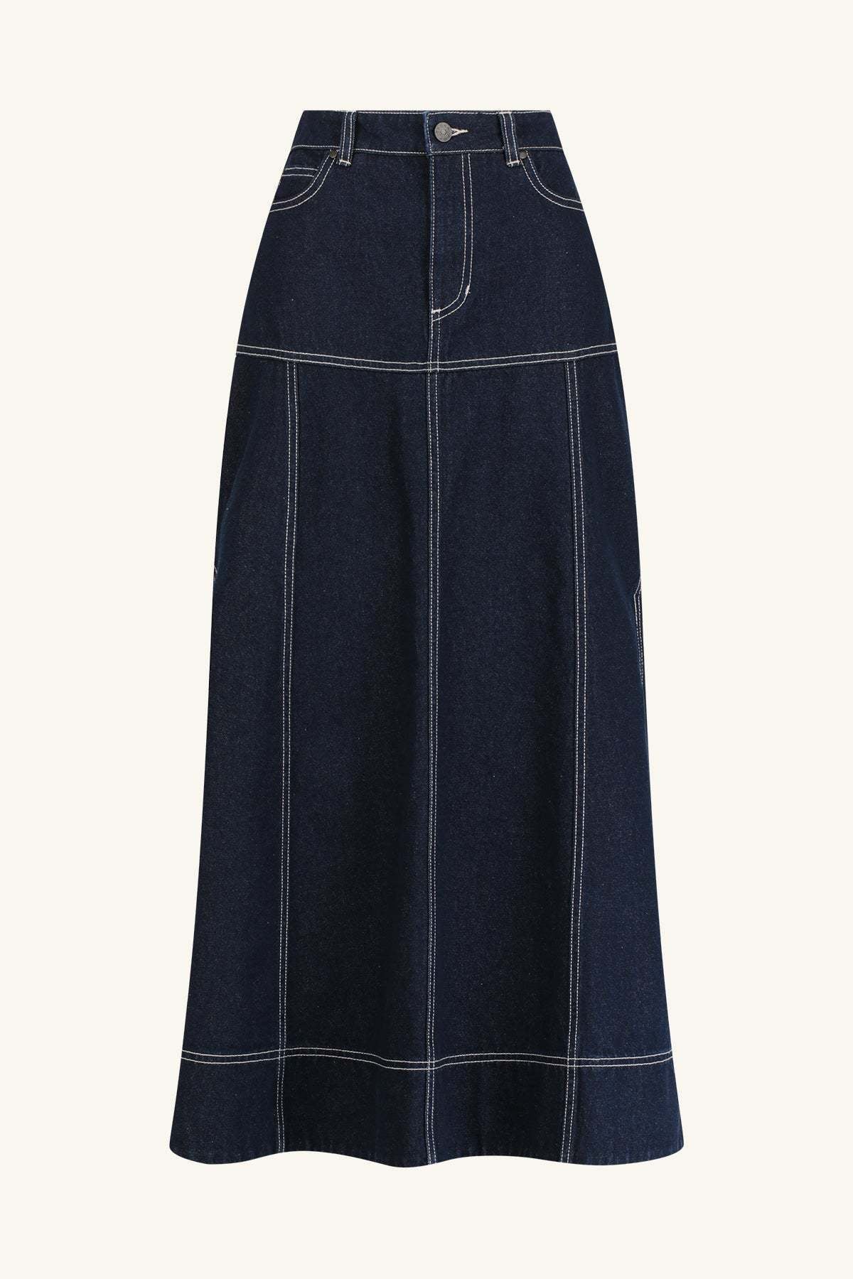 Pocket short sleeved shirt split half skirt denim two-piece set