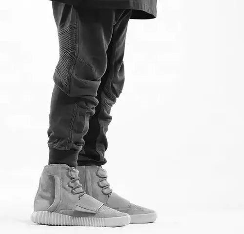 Fog Patchwork Pleated Cuffed Joggers