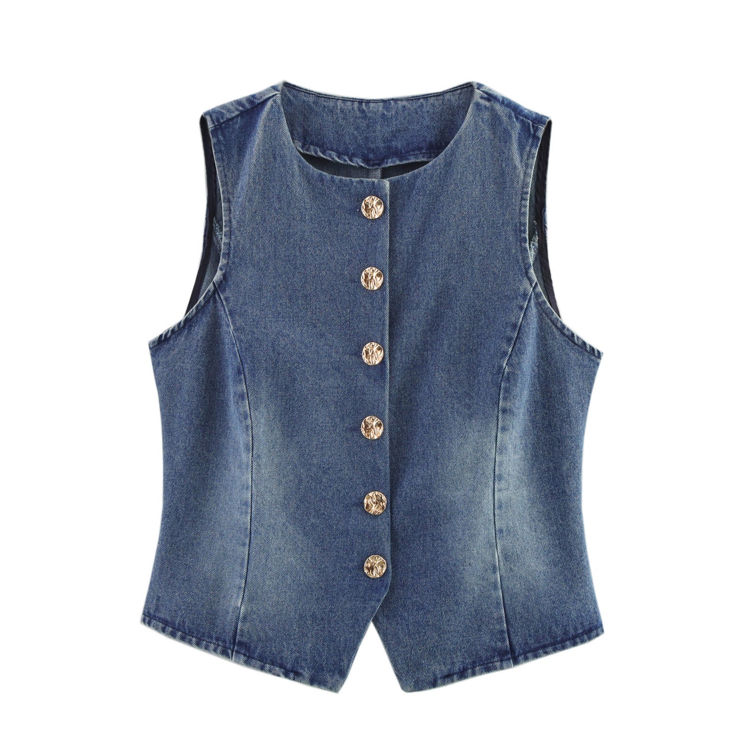 Women's Denim Vest + Wide Leg Pants Set