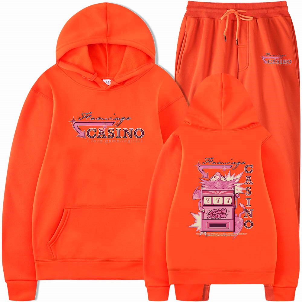 Travis Scotts Trendy CASINO Unisex Loose Hoodie Set